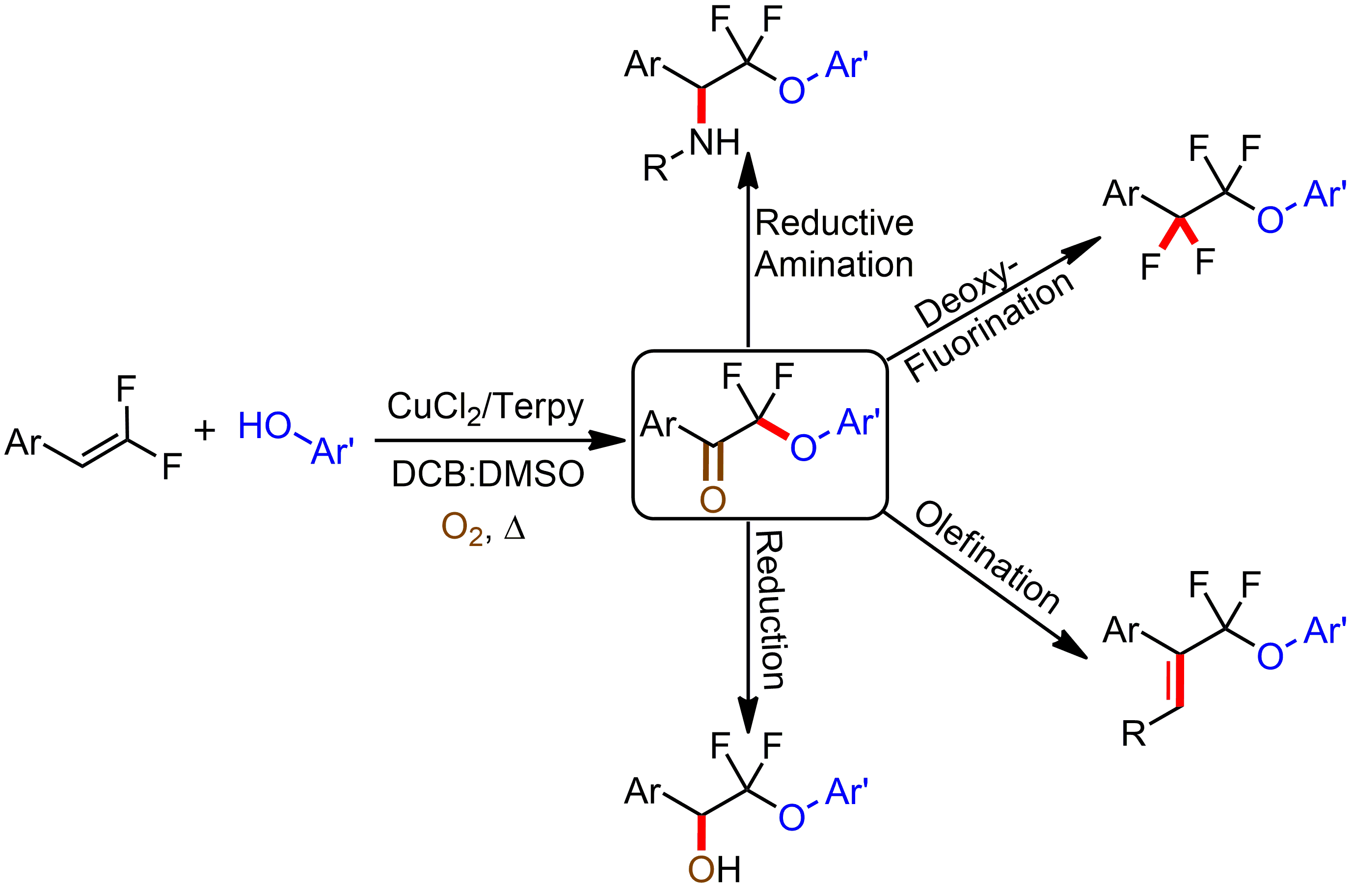 Oxidation Of Gem Difluoroalkenes To Difluorinated Phenoxy Ketones