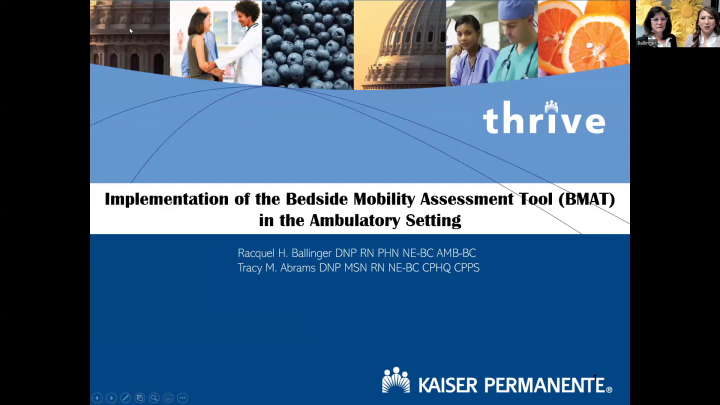 Implementation of the Bedside Mobility Assessment Tool (BMAT) in the Ambulatory Care Settings (Spotlight Poster)