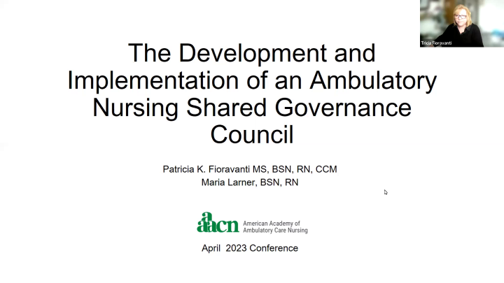 Development and Implementation of an Ambulatory Care Nursing Professional Governance Council