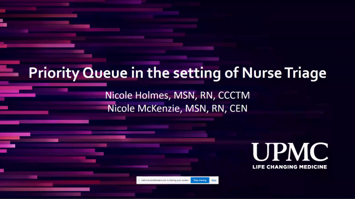 Priority Queue in the Setting of Nurse Triage (Spotlight Poster)