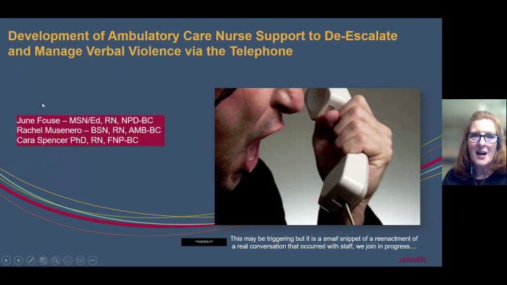Development of Ambulatory Care Nurse Support to De-Escalate and Manage Verbal Violence via the Telephone (Spotlight Poster)