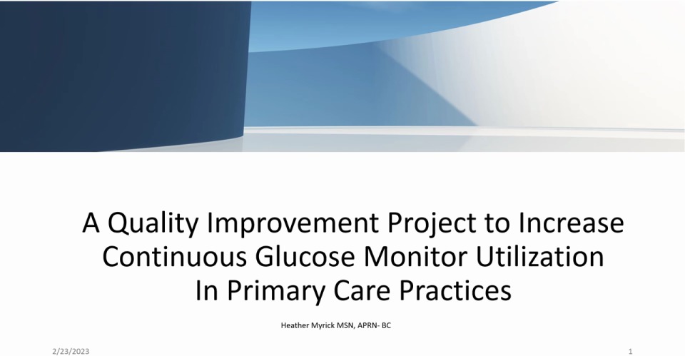 A Quality Improvement Project to Increase Continuous Glucose Monitor Utilization In Primary Care Practices