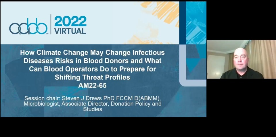 AM22-65-O: (On-Demand) How Climate Change May Change Infectious Diseases Risks in Blood Donors and What Can Blood Operators Do to Prepare for Shifting Threat Profiles (Enduring)