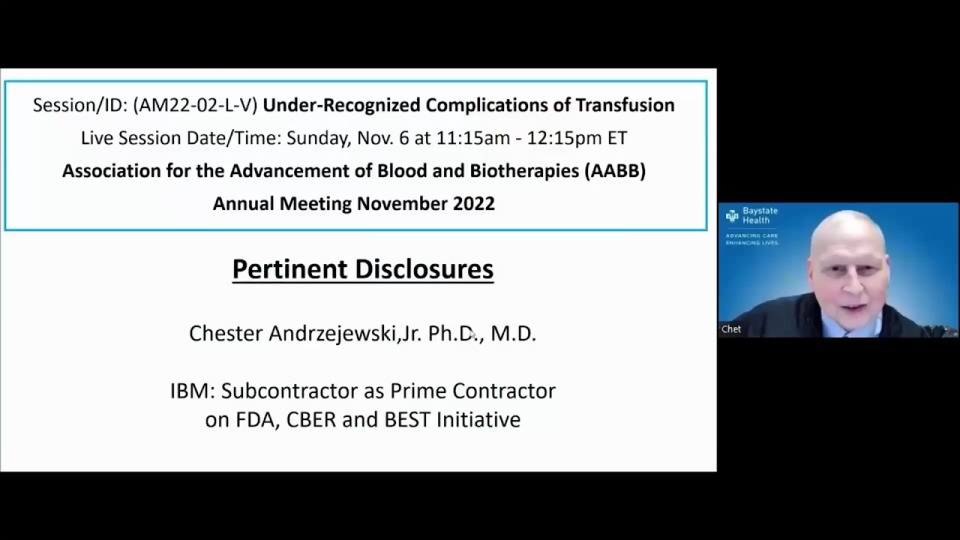 AM22-02-O: (On-Demand) Under-Recognized Complications of Transfusion (Enduring)