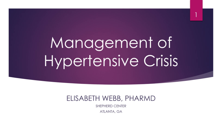 Management of Hypertensive Crisis icon