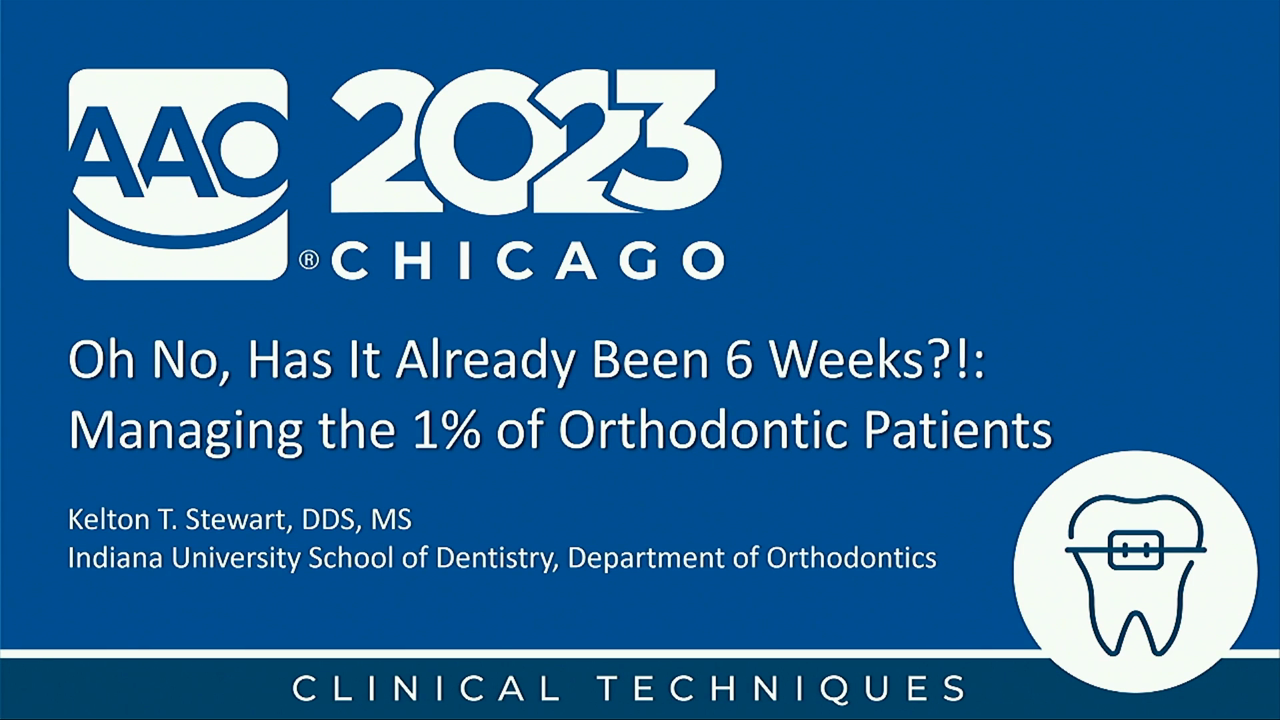 Oh No, Has It Already Been 6 Weeks?!: Managing the 1% of Orthodontic Patients
