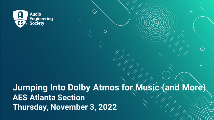 AES Atlanta Section - Jumping Into Dolby Atmos for Music (and More) icon