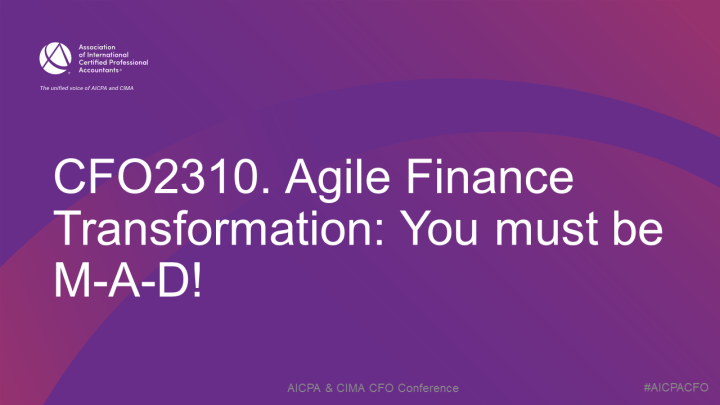 Agile Finance Transformation: You must be M-A-D! icon