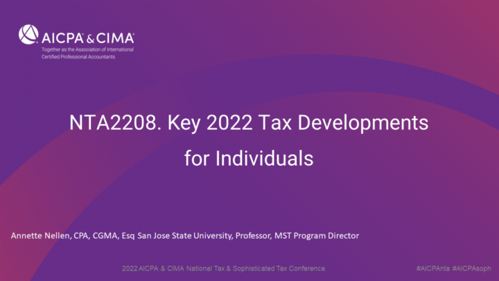 Key 2022 Tax Developments for Individuals