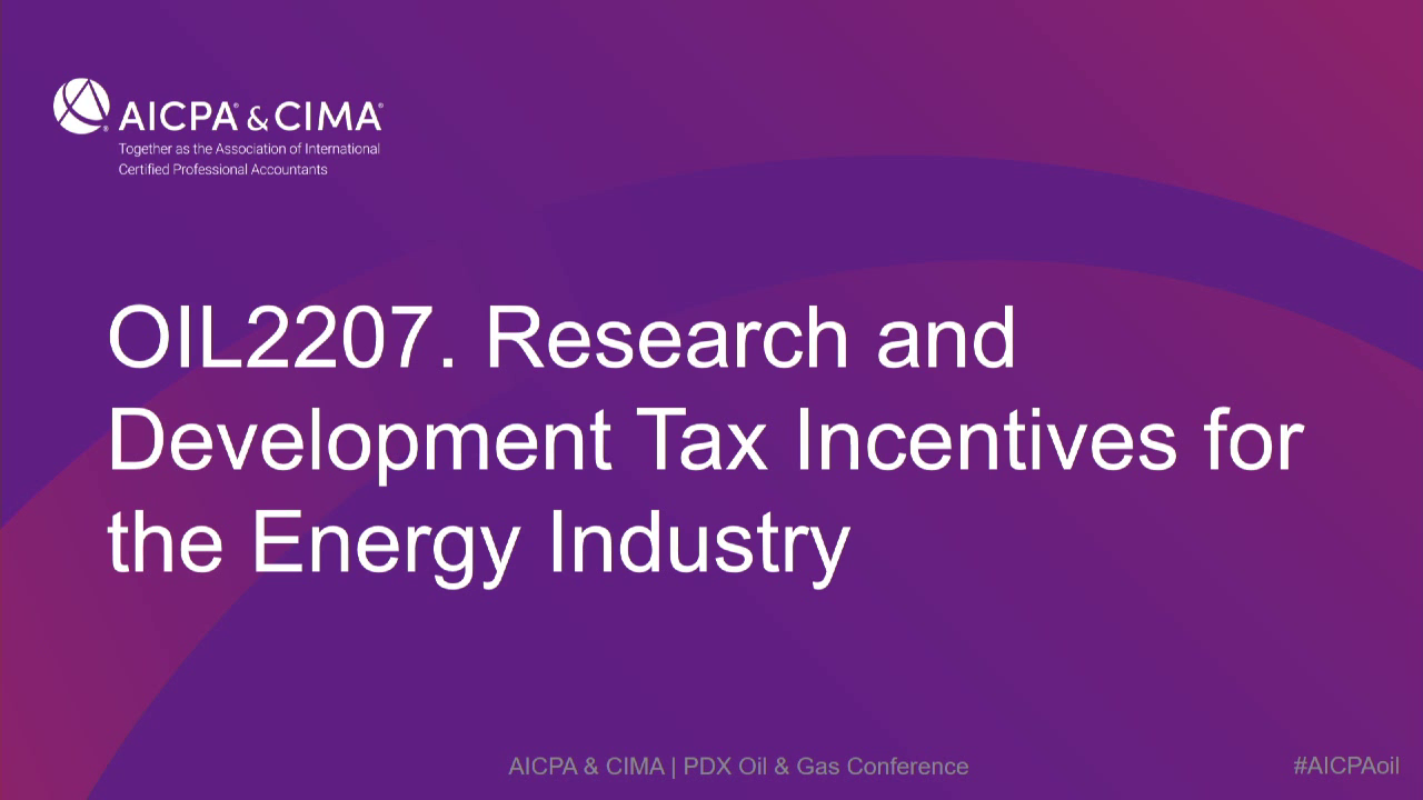 Research and Development Tax Incentives for the Energy Industry