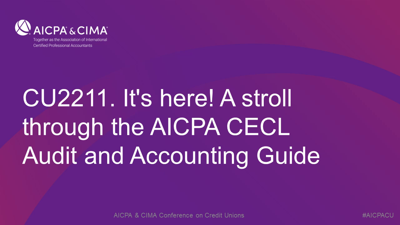 It's Here! A Stroll through the AICPA CECL Audit and Accounting Guide