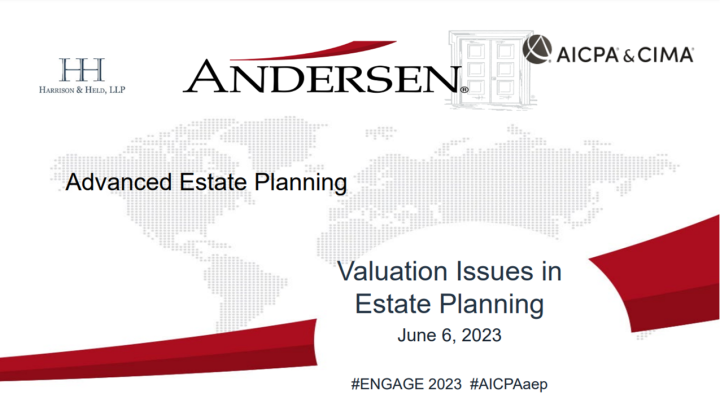 Valuation issues in Estate Planning