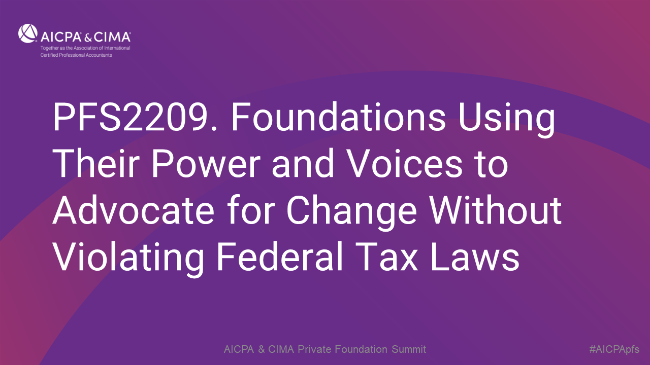 Foundations Using Their Power and Voices to Advocate for Change Without Violating Federal Tax Laws icon
