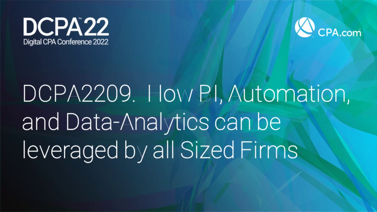 How BI, Automation, and Data-Analytics can be leveraged by all Sized Firms icon