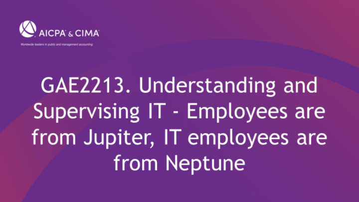 Understanding and Supervising IT - Employees are from Jupiter, IT employees are from Neptune