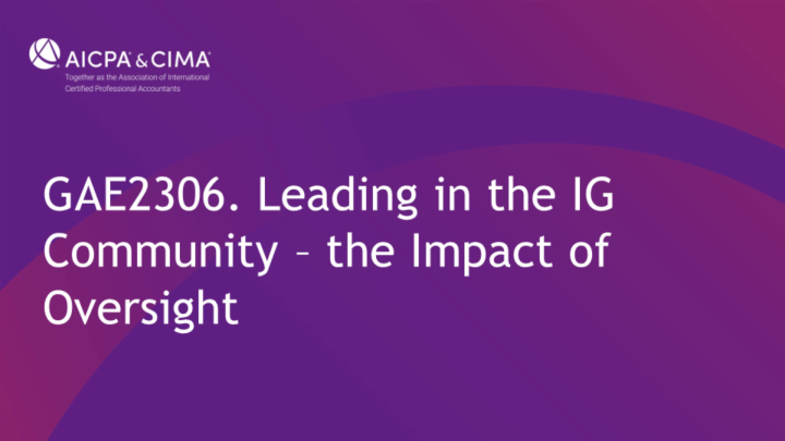 Leading in the IG Community - the Impact of Oversight icon
