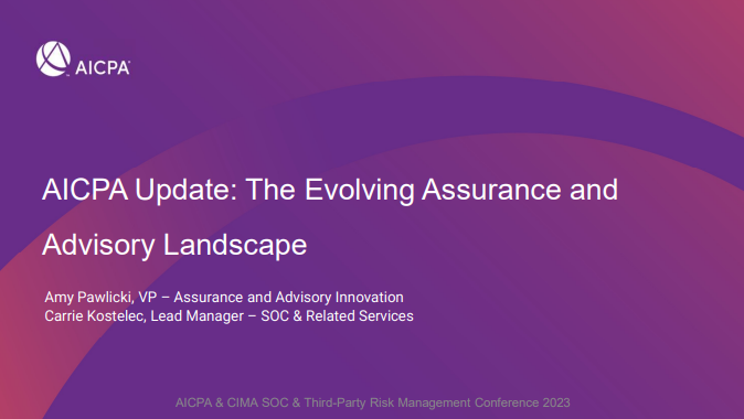 AICPA Update: The Evolving Assurance and Advisory Landscape