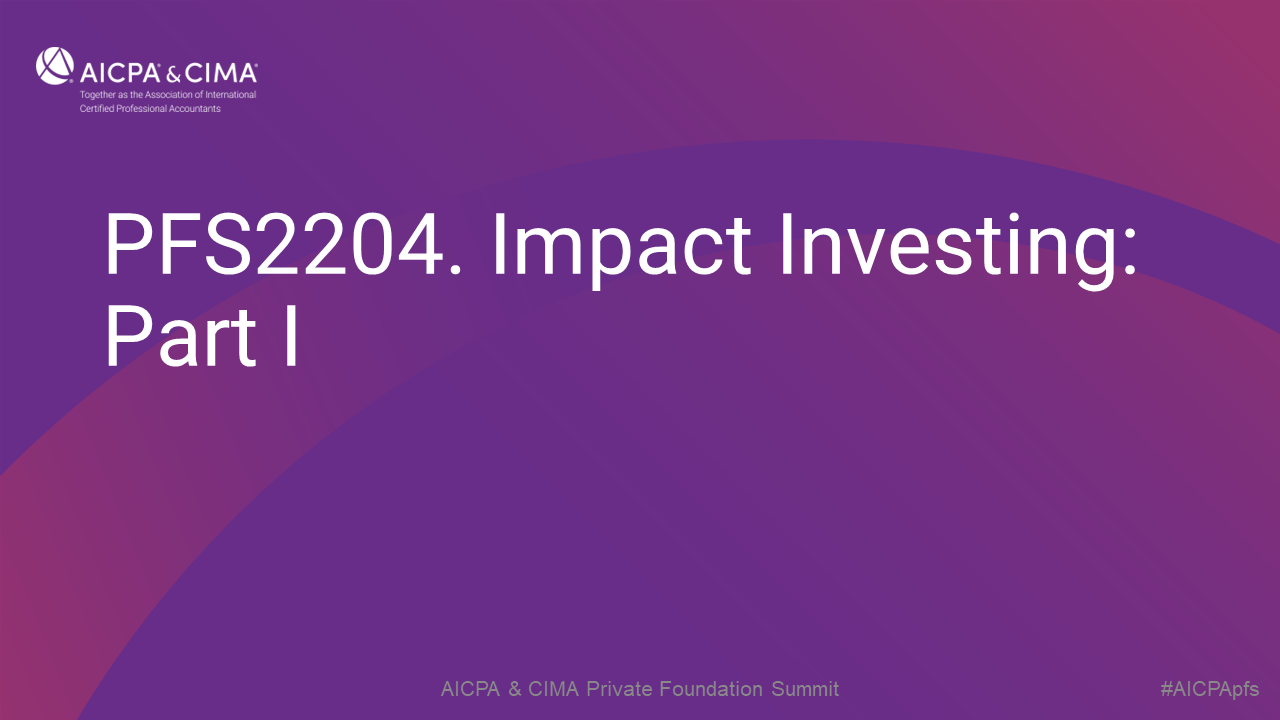 Impact Investing: Part I