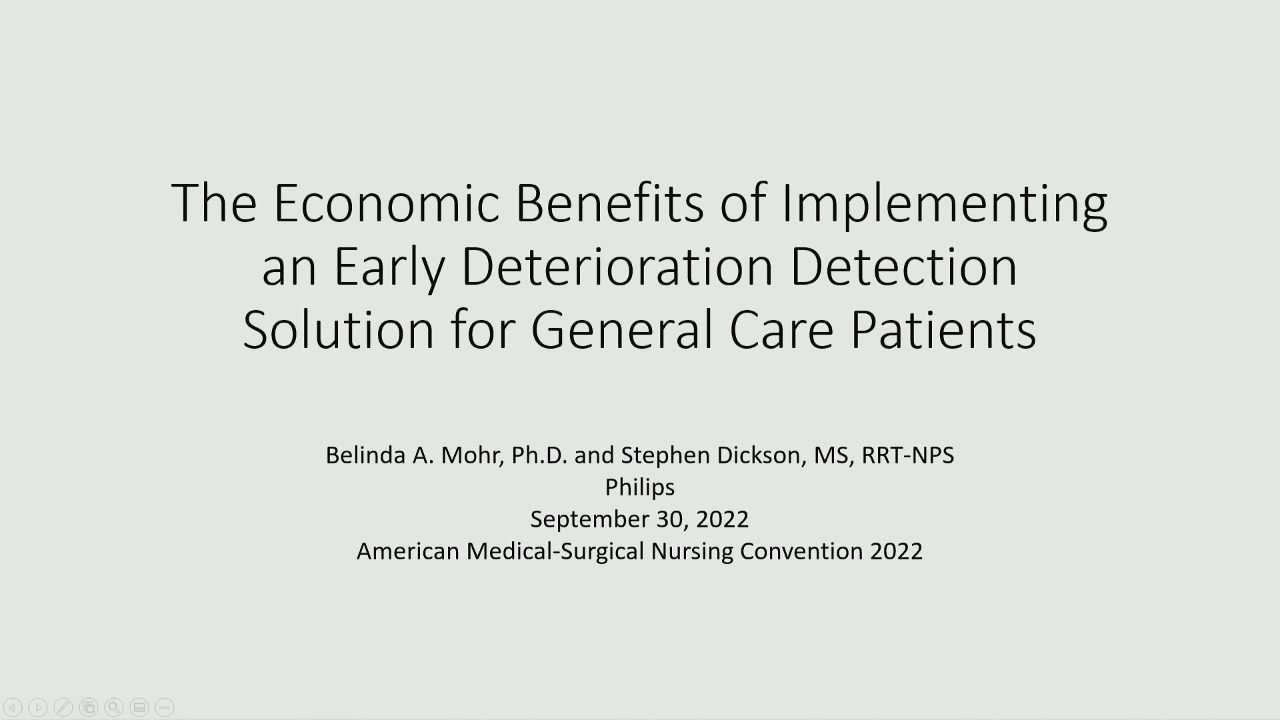 Economics of Implementing an Early Deterioration Detection Solution for General Care Patients at a US Hospital icon