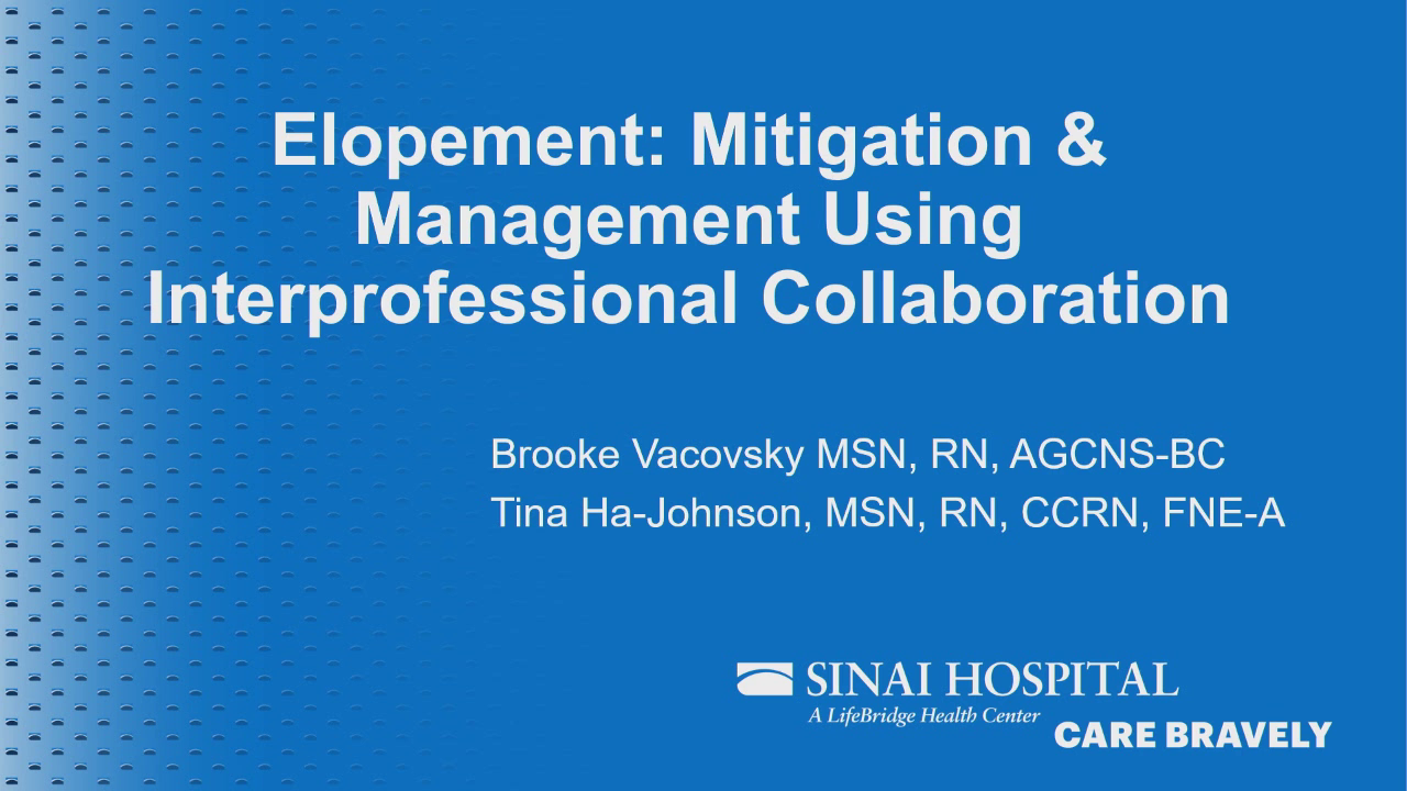 Elopement: Mitigation and Management Using Interprofessional Collaboration icon