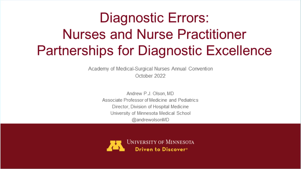 Diagnostic Errors: Nurses and Nurse Practitioner Partnerships for Accurate Diagnosis icon