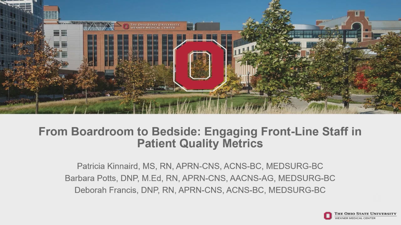 From Boardroom to Bedside: Engaging Front-Line Staff in Patient Quality Metrics icon