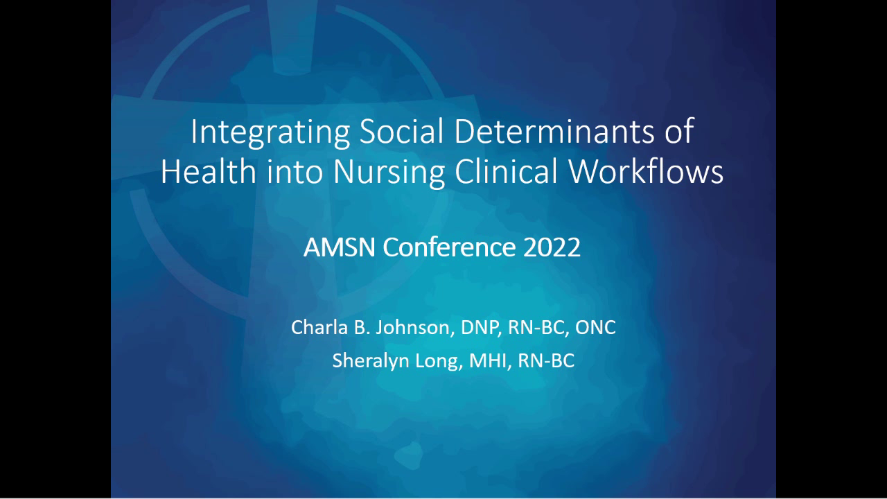 Integrating Social Determinants of Health into Nursing Clinical Workflows icon