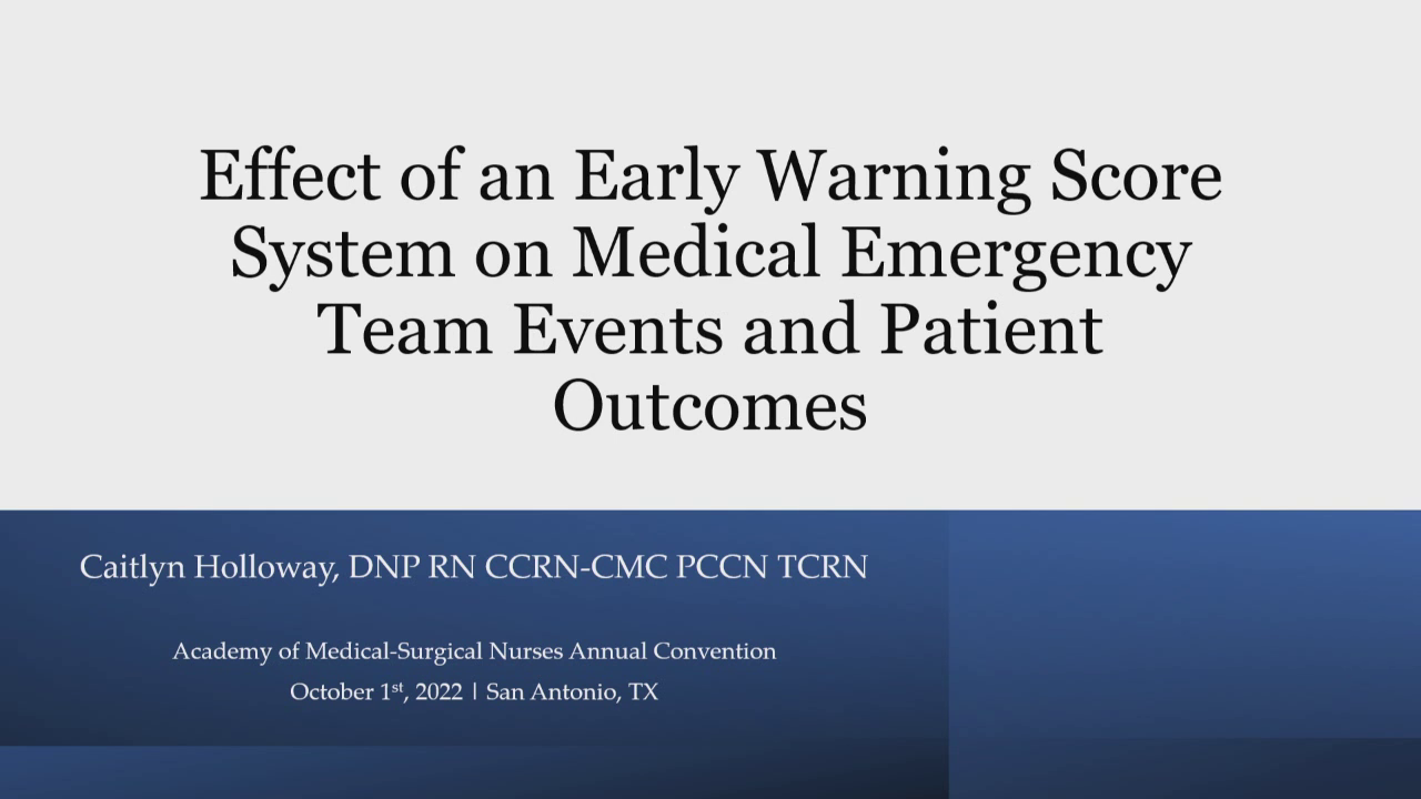 Effect of an Early Warning Score System on Medical Emergency Team Events and Patient Outcomes icon