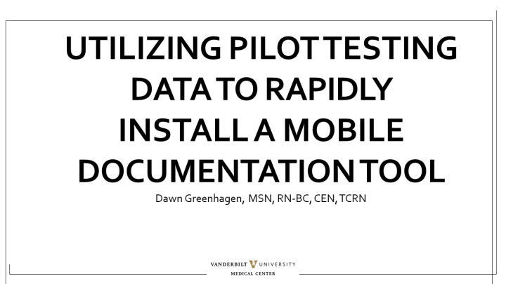 Utilizing Pilot Testing Data to Rapidly Install a Mobile Documentation Tool icon