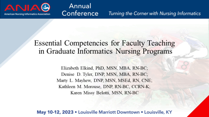 Essential Competencies for Faculty Teaching in Graduate Informatics Nursing Programs