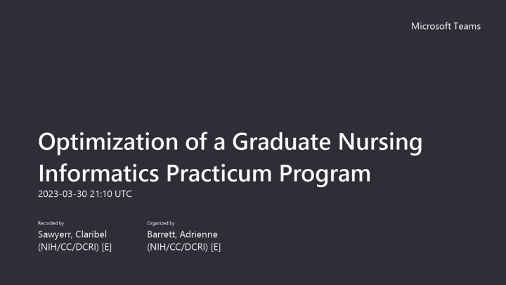Optimization of a Graduate Nursing Informatics Practicum Program  