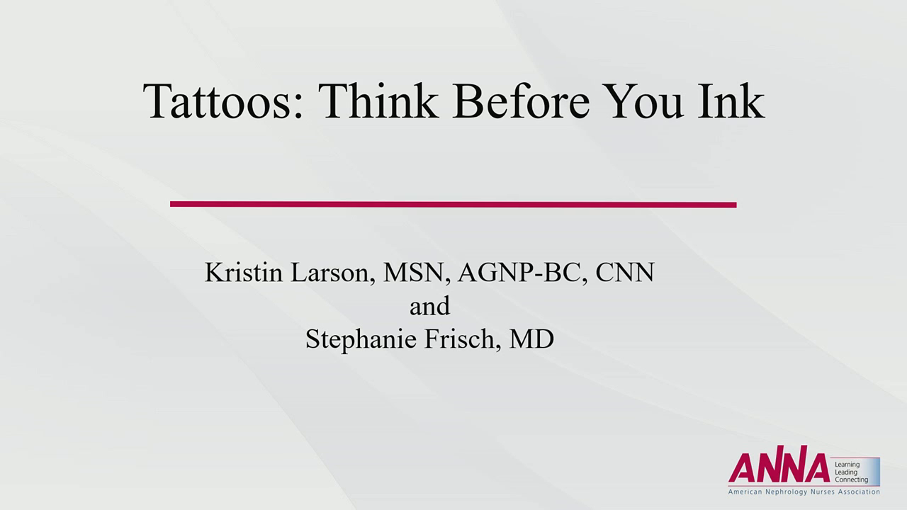 More Than Skin Deep: Dermatologic Issues in Kidney Disease - Think Before You Ink icon