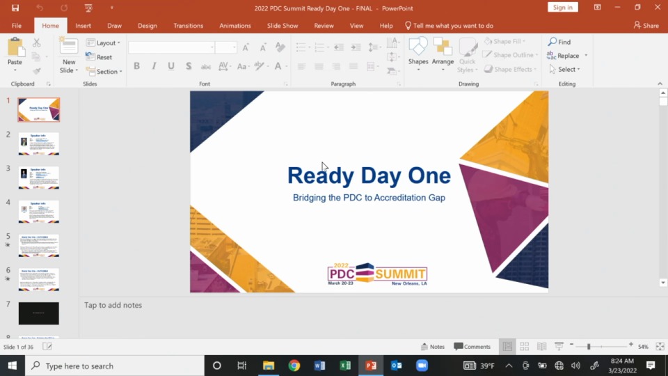 Ready Day One ‐ Bridging the PDC to Accreditation Gap icon