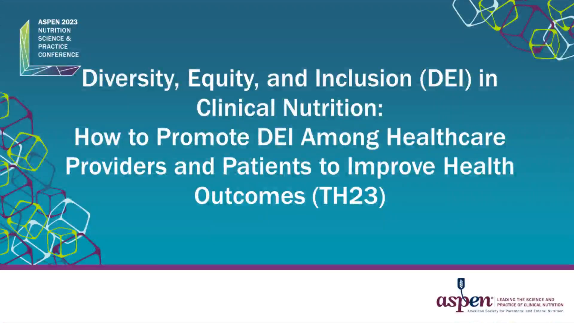 Diversity, Equity, and Inclusion (DEI) in Clinical Nutrition: How to Promote DEI Among Healthcare Providers and Patients to Improve Health Outcomes (TH23) icon