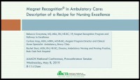 Magnet® Recognition in Ambulatory Care: Description of a Recipe for Nursing Excellence