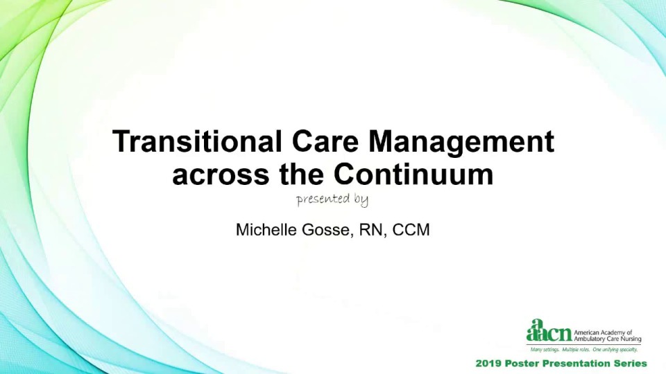 Transitional Care Management across the Continuum 