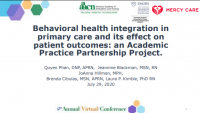 Behavioral Health Integration in Primary Care and Its Effect on Patient Outcomes: An Academic Practice Partnership Project icon