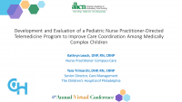 Development and Evaluation of a Telemedicine Program to Improve Care Coordination Among Medically Complex Pediatric Patients