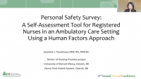 Personal Safety Survey: A Self-Assessment Tool for Registered Nurses in an Ambulatory Care Setting Using a Human Factors Approach