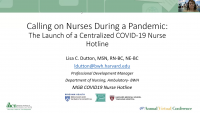 Calling on Nurses During a Pandemic: The Launch of a Centralized COVID-19 Nurse Hotline icon
