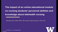 Evaluation of an Online Educational Module on Nursing Students' Perceived Abilities and Knowledge about Telehealth Nursing icon