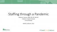 Patient/Staff Education SIG - Staffing in a Pandemic: Lessons Learned and Implemented Plans icon