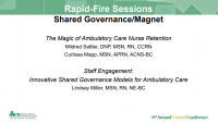 Shared Governance/Magnet Rapid-Fire Sessions