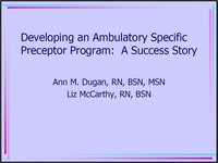 Developing an Ambulatory Specific Preceptor Program: A Success Story icon