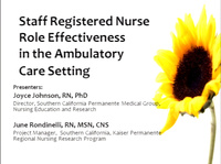Staff Registered Nurse Role Effectiveness in the Ambulatory Care Setting