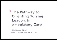 Special In-Brief Session: The Pathway to Orienting Nursing Leaders in Ambulatory Care; Lead From Where You Are