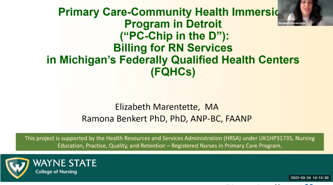 Primary Care-Community Health Immersion Program in Detroit (“PC-Chip in the D”): Billing for RN Services in Michigan’s Federally Qualified Health Centers (FQHCs)