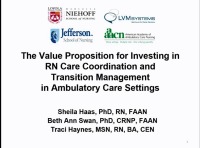 The Value Proposition for Investing in RN Care Coordination and Transition Management in Ambulatory Care Settings icon