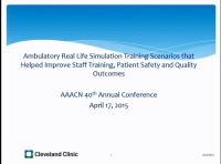 Ambulatory Real-Life Simulation Training Scenarios that Helped Improve Staff Training, Patient Safety, and Quality Outcomes