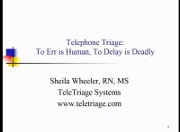 Telephone Triage: To Err is Human, To Delay Is Deadly icon